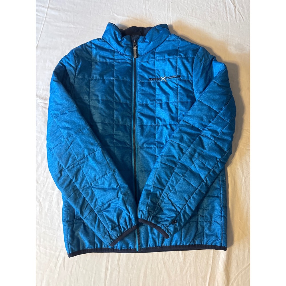ZeroXposur‎ Puffer Jacket Boys L 14/16 Blue  Quilted Full Zip Lightweight
